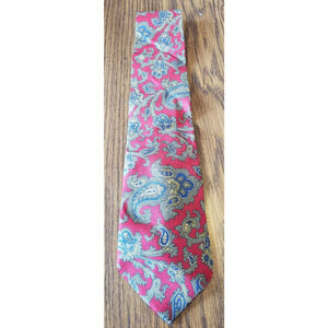 Hill & Archer Adult Mens Red and Gold Paisley Silk Necktie Tie